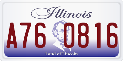 IL license plate A760816