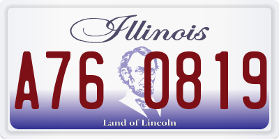 IL license plate A760819