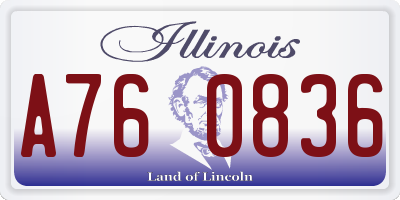 IL license plate A760836