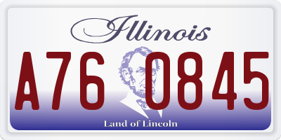 IL license plate A760845