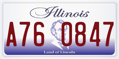 IL license plate A760847