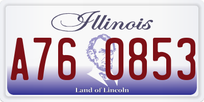 IL license plate A760853