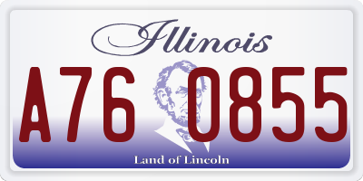 IL license plate A760855