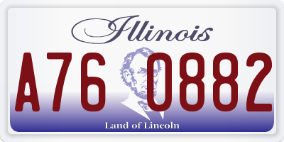 IL license plate A760882
