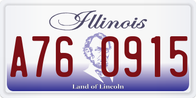 IL license plate A760915