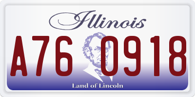IL license plate A760918