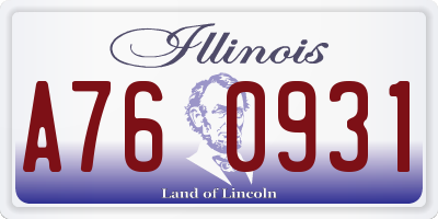 IL license plate A760931