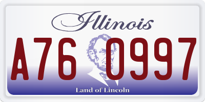 IL license plate A760997