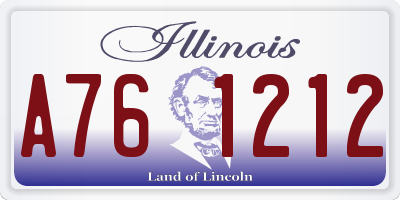 IL license plate A761212