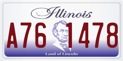 IL license plate A761478