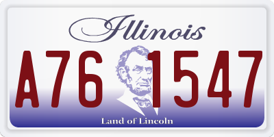 IL license plate A761547