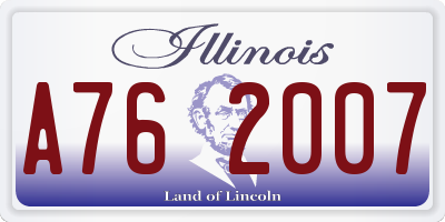 IL license plate A762007