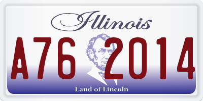 IL license plate A762014