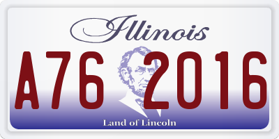 IL license plate A762016