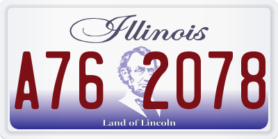 IL license plate A762078