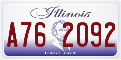 IL license plate A762092