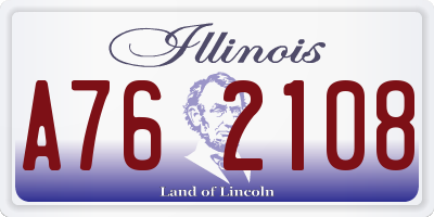IL license plate A762108