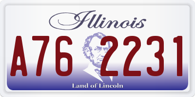 IL license plate A762231