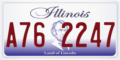 IL license plate A762247