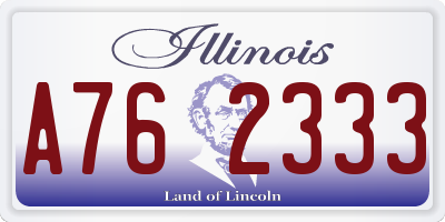 IL license plate A762333