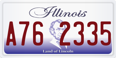 IL license plate A762335