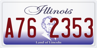 IL license plate A762353