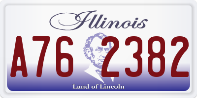 IL license plate A762382
