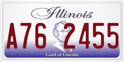 IL license plate A762455