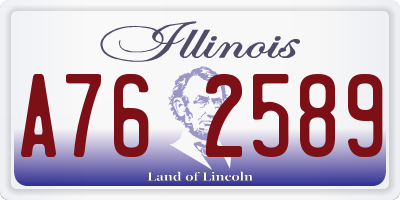 IL license plate A762589