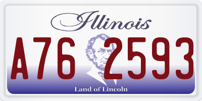 IL license plate A762593
