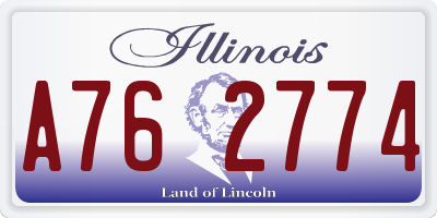 IL license plate A762774