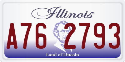 IL license plate A762793