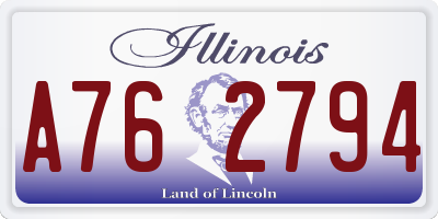 IL license plate A762794