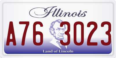 IL license plate A763023