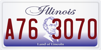 IL license plate A763070