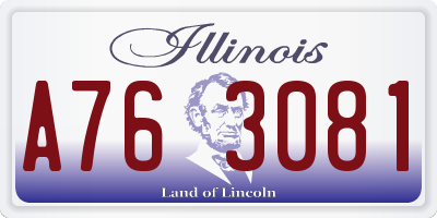 IL license plate A763081