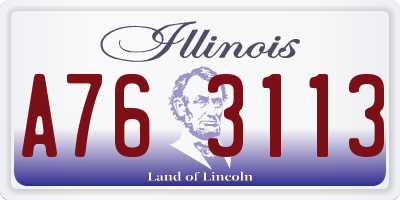 IL license plate A763113