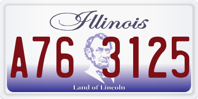 IL license plate A763125