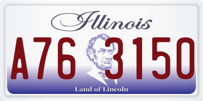 IL license plate A763150