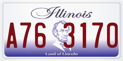 IL license plate A763170