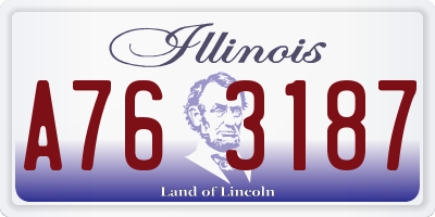 IL license plate A763187