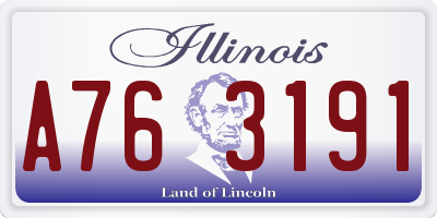 IL license plate A763191