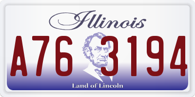IL license plate A763194