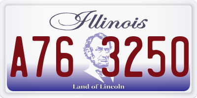 IL license plate A763250
