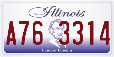 IL license plate A763314