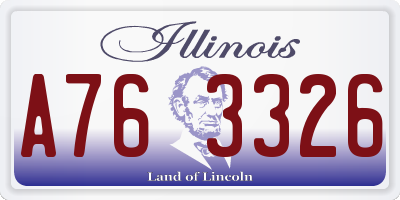 IL license plate A763326