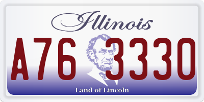 IL license plate A763330