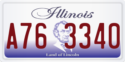 IL license plate A763340