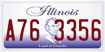 IL license plate A763356