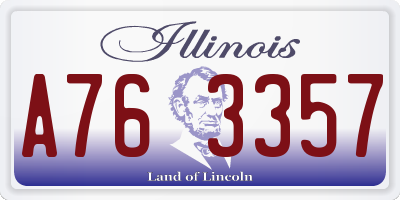 IL license plate A763357